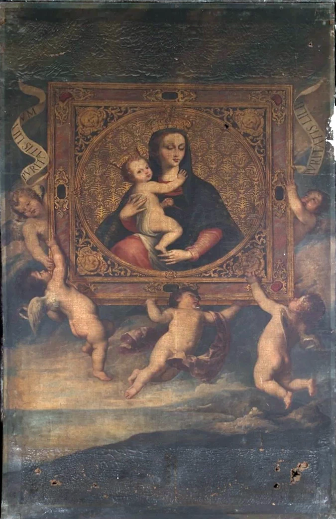 Angeli reggenti un tondo con la Madonna con Gesù Bambino (Madonna della Purità)